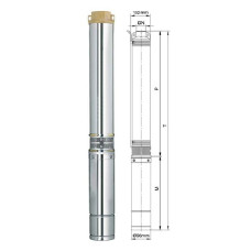 Ø 96к  Насос глибинний центробіжний 0,18кВт Н28(24)м - Q55(30)л/хв 20м кабеля Aquatica 777440