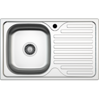 Мийка прямокутна накладна ліва 500 х 800 х 140 Asil Krom 0,4 1/20