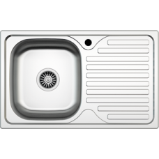 Мийка прямокутна накладна ліва 500 х 800 х 140 Asil Krom 0,4 1/20