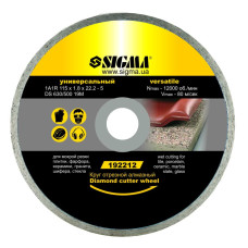 Круг відрізний алмазний універсальний Ø180х2.2х22.2мм, 8000 об/хв Sigma 1922151