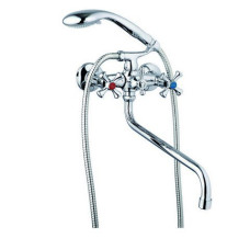 Змішувач для ванної буксовий кульовий перем. довгий фігурний гусак WEZER D3Q7-A827 1/10