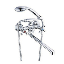 Змішувач для ванної буксовий кульовий перем. довгий плоский гусак WEZER D4Q7-B827 1/10