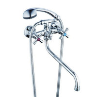 Змішувач для ванної буксовий кульовий перем. довгий фігурний гусак WEZER DFR7-A722 1/10