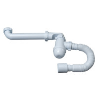 Напівсифон Тюльпан-Економ з єврошлангом Вільний простір пласт. випуск 40/50 ящик LN 00.01-ES 1/25