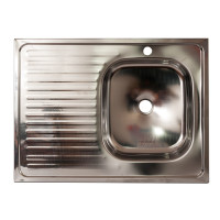 Мийка прямокутна накладна права 600 х 800 х 140 Asil Krom 0,4 1/20