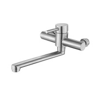 Змішувач для кухні настінний довгий гусак НЕРЖ. Ø35 WEZER EKO12-01  1/10