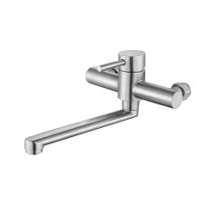 Змішувач для кухні настінний довгий гусак НЕРЖ. Ø35 WEZER EKO12-01  1/10