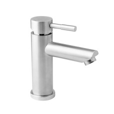 Змішувач для умивальника литий гусак НЕРЖ. Ø35 WEZER EKO1A-01  1/10