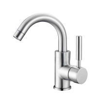 Змішувач для умивальника високий гусак НЕРЖ. Ø35 WEZER EKO1D-01 1/10