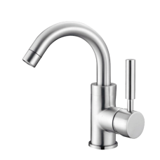 Змішувач для умивальника високий гусак НЕРЖ. Ø35 WEZER EKO1D-01 1/10