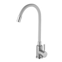 Змішувач для кухні силіконовий сірий гусак НЕРЖ. Ø35 WEZER EKO4X-01G 1/10