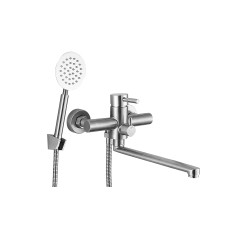 Змішувач для ванної довгий гусак НЕРЖ. Ø35 WEZER EKO7-01 1/8