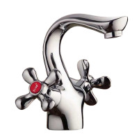 F10731-B (H731) Змішувач для умивальника буксовий литий гусак гайка FRAP 1/10