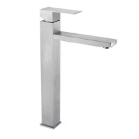 F10802-2 (H802) Змішувач для умивальника НЕРЖ. високий гусак гайка  Ø35 FRAP 1/10