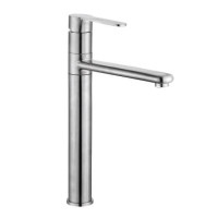 F10899 (H899) Змішувач для умивальника НЕРЖ. поворотний високий гусак гайка  Ø35 FRAP 1/10