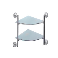 Полиця скляна подвійна кутова 250х250 Frap F1907-2 1/10