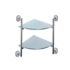 Полиця скляна подвійна кутова 250х250 Frap F1907-2 1/10