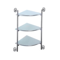Полиця скляна потрійна кутова 250х250 Frap F1907-3 1/10