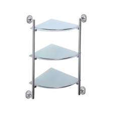 Полиця скляна потрійна кутова 250х250 Frap F1907-3 1/10