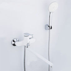 F2245 Змішувач для ванни довгий гусак білий/хром Ø35 FRAP 1/10