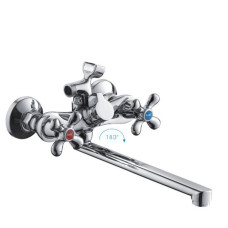 F22731-B (H731) Змішувач для ванної буксовий довгий гусак букс.перекл FRAP 1/10