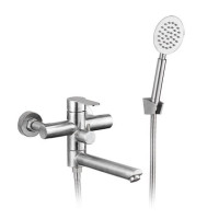 F22801(H801) Змішувач для ванни НЕРЖ. довгий гусак гайка  Ø35 FRAP 1/8