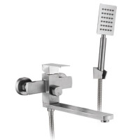 F22802 (H802) Змішувач для ванни НЕРЖ. довгий гусак гайка  Ø35 FRAP 1/8