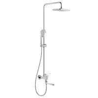 F2458 (H58) Душова система лат. корпус 3 фунції поворотний гусак Ø35 білий/хром FRAP 1/4