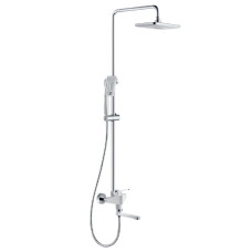 F2458 (H58) Душова система лат. корпус 3 фунції поворотний гусак Ø35 білий/хром FRAP 1/4