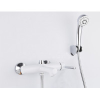 F3244-8 Змішувач для ванни литий короткий гусак білий/хром Ø35 FRAP 1/10