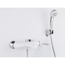 F3244-8 Змішувач для ванни литий короткий гусак білий/хром Ø35 FRAP 1/10