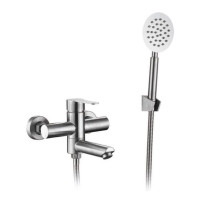 F32801(H801) Змішувач для ванни НЕРЖ. короткий гусак гайка  Ø35 FRAP 1/8