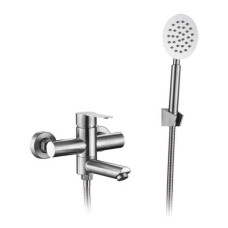 F32801(H801) Змішувач для ванни НЕРЖ. короткий гусак гайка  Ø35 FRAP 1/8