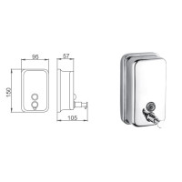 Дозатор для рідкого мила настінний хром 500мл Frap F401 1/50