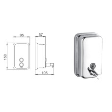 Дозатор для рідкого мила настінний хром 500мл Frap F401 1/50