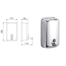 Дозатор для рідкого мила настінний хром 800мл Frap F402 1/40