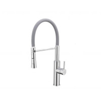 F4452-6 Змішувач для кухні гнучкий Гусак U гайка сірий/хром Ø40 FRAP 1/10