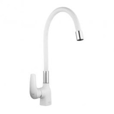 F4453-03 Змішувач для кухні гнучкий гусак U гайка білий/хром Ø40 FRAP 1/10