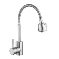 F44899-1 (H899) Смеситель для кухни НЕРЖ. гусак с рефлектором гайка Ø35 FRAP 1/10