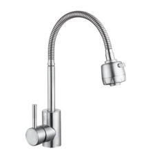 F44899-1 (H899) Змішувач для кухні НЕРЖ. гусак з рефлектором гайка Ø35 FRAP 1/10