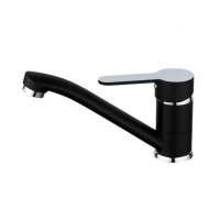 F4542 Смеситель для кухни короткий гусак шпилька черный/хром Ø35 FRAP 1/10