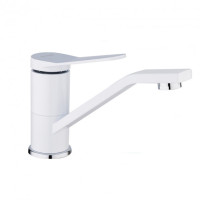 F4545 Змішувач для кухні короткий гусак гайка білий/хром Ø35 FRAP 1/10