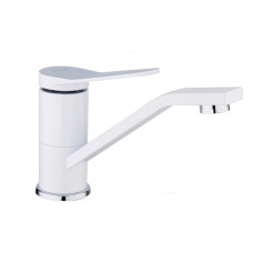 F4545 Змішувач для кухні короткий гусак гайка білий/хром Ø35 FRAP 1/10