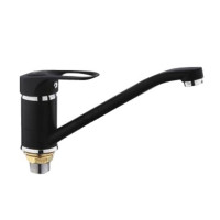 F4928-11 (F49) Змішувач для кухні гусак 25см гайка чорний Ø40 FRAP 1/10