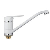 F4928-12 (F49) Змішувач для кухні гусак 25см гайка білий Ø40 FRAP 1/10