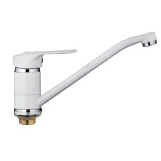 F4928-12 (F49) Змішувач для кухні гусак 25см гайка білий Ø40 FRAP 1/10