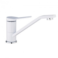 F4945 Смеситель для кухни длинный гусак гайка белый/хром Ø35 FRAP 1/10