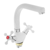 F5408-8 (F54) Змішувач для кухні буксовий білий гайка FRAP 1/10