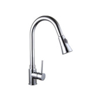 F6052 (H52) Змішувач для кухні вухо висувний гусак 2 режими латун. корпус гайка Ø35 Frap 1/10