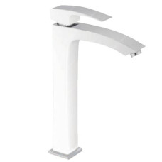 G1007-18 Змішувач для умивальника високий гайка білий/хром Ø35 Gappo Jacob  1/8